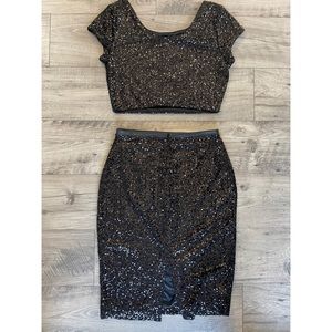 Express Two piece sequin cocktail dress